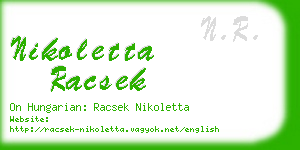 nikoletta racsek business card